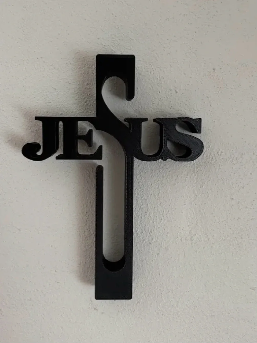 Black JESUS Cross Wall Decor - Religious Home Accent
